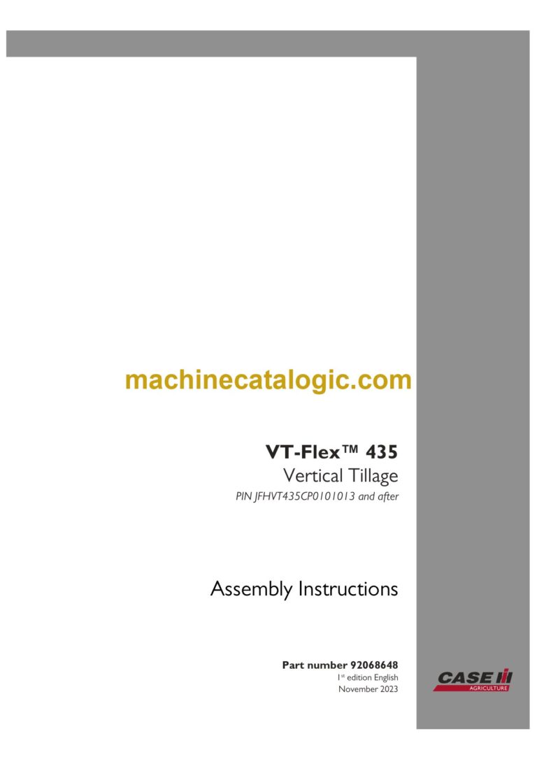 Case VT-Flex 435 Vertical Tillage Assembly Instructions (92068648)
