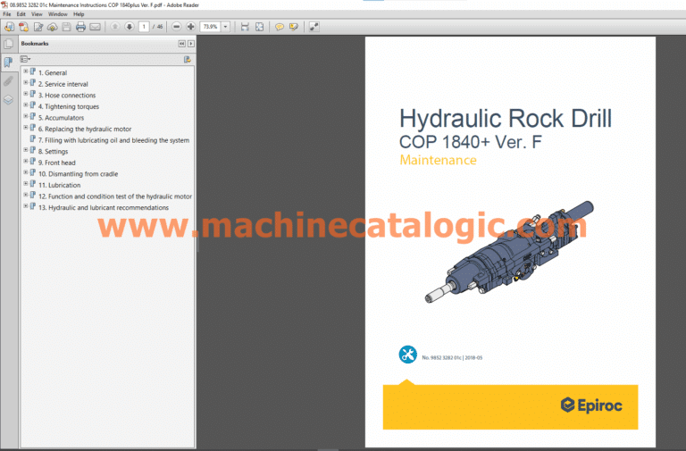 Atlas Copco Hydraulic Rock Drills Maintenance Manual