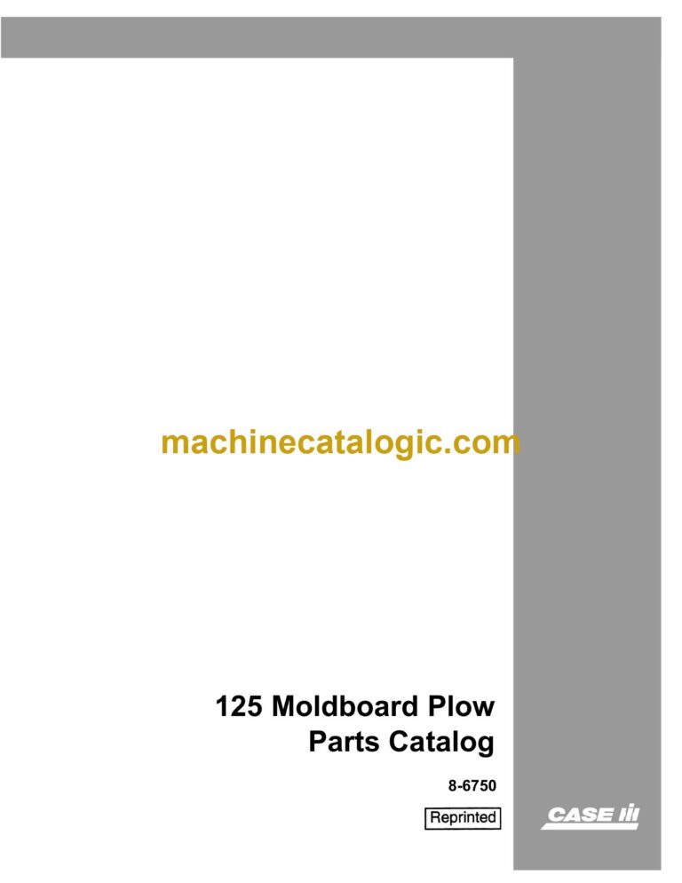 Case 125 Moldboard Plow Parts Catalog