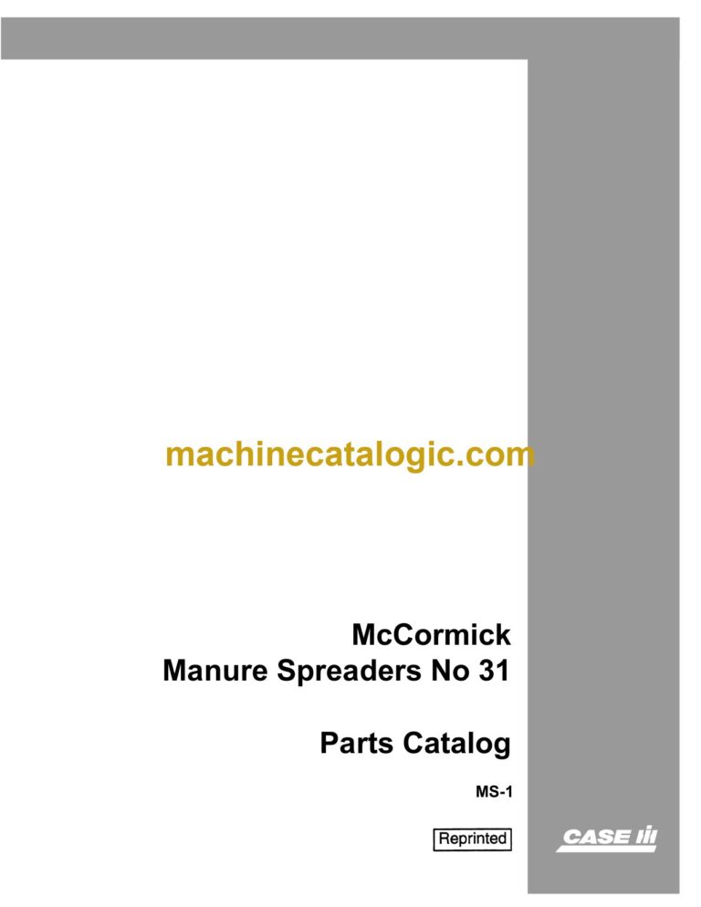 Case McCormick Manure Spreaders No 31 Parts Catalog