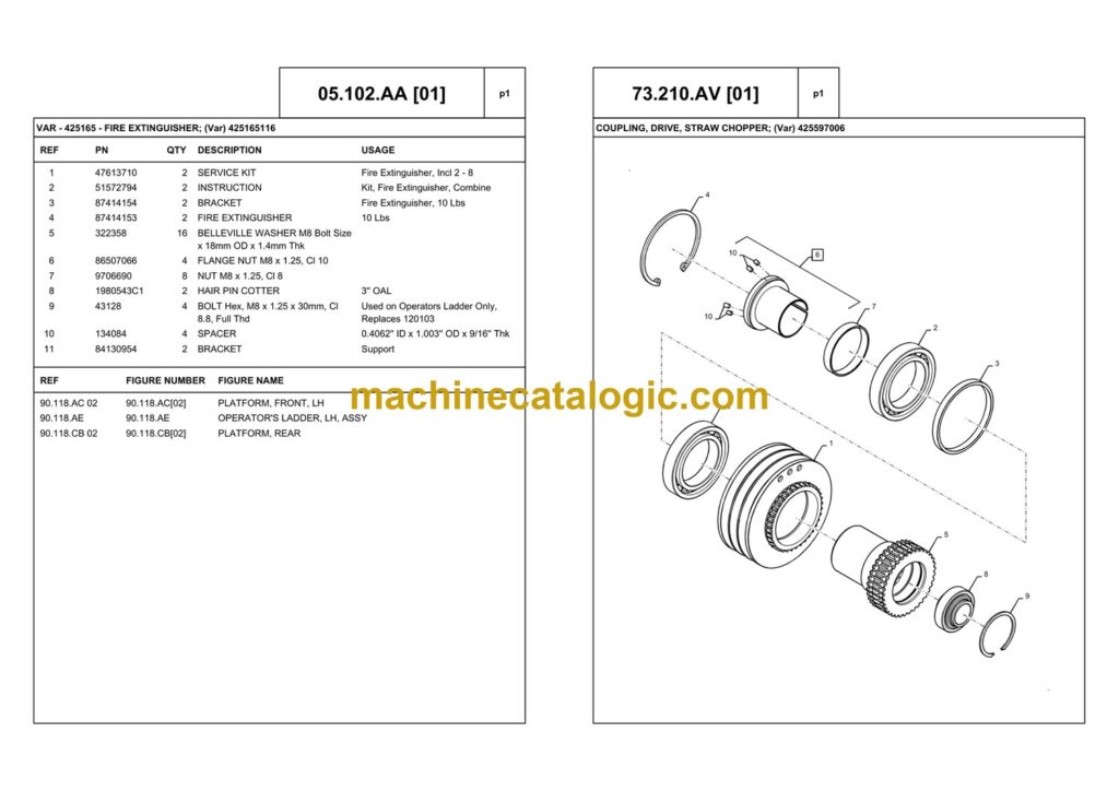 Case 9240 Tier 4B Final Axial-Flow Combine Service Parts Catalogue