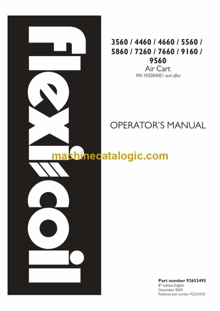 Flexicoil 3560, 4460, 4660, 5560, 5860, 7260, 7660, 9160, 9560 Air Cart Operators Manual