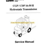 Clark CGP, CDP 16-50H Hydrostatic Transmission Forklift Service Manual (SM5190)