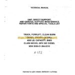 Clark GPX25E Diesel Truck, Forklift, Clean Burn Diesel, Front-Loading Technical Manual (X-172)