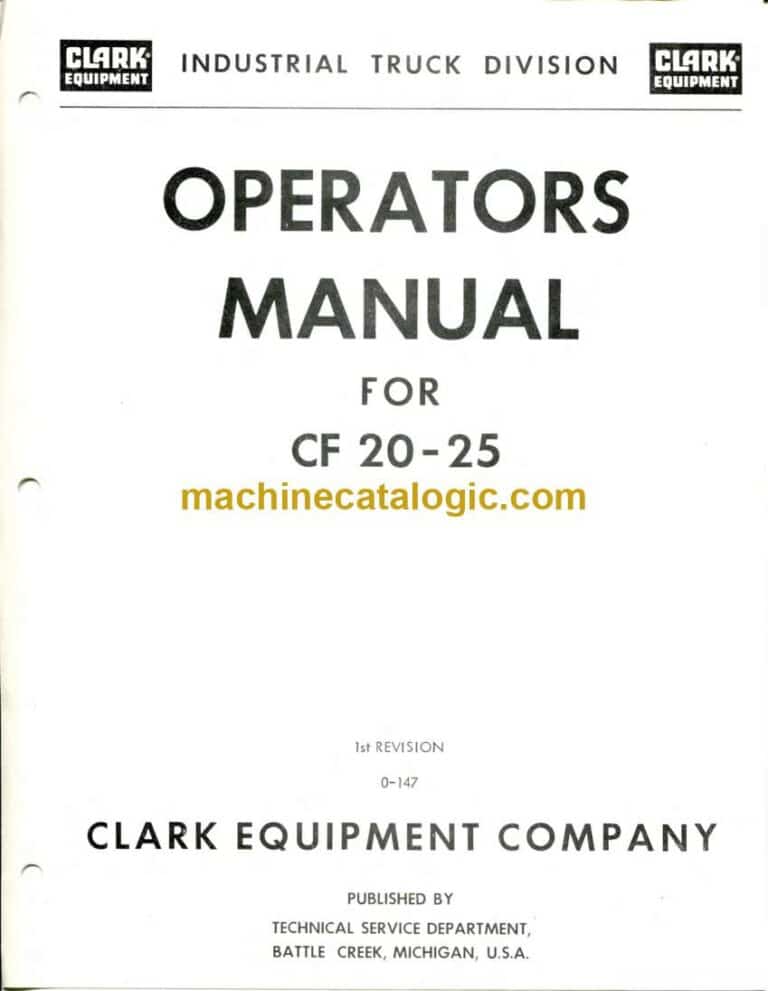 Clark CF20-25 Forklift Operators Manual (O-147)