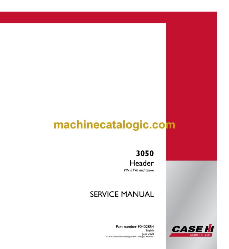 Case 3050 Header Service Manual
