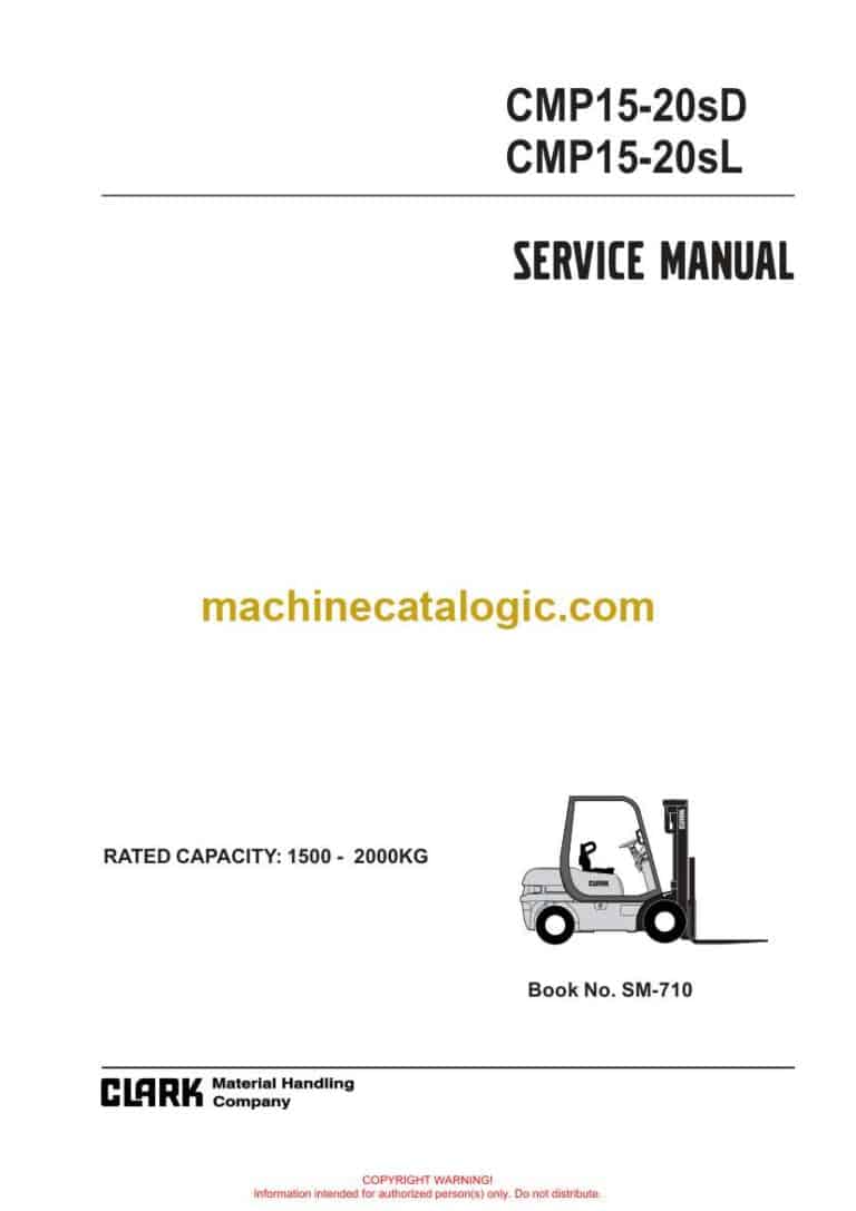 Clark CMP15-20sD, CMP15-20sL Forklift Service Manual (SM710)
