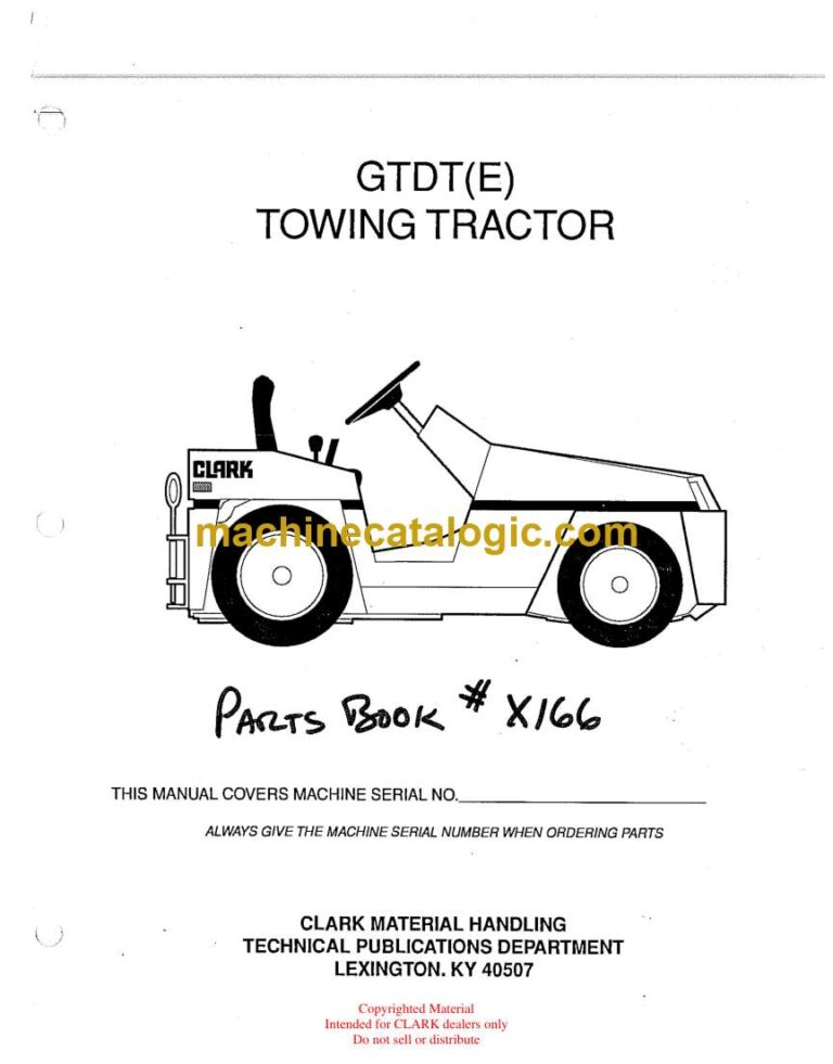 Clark GTDT(E) Towing Tractor Parts Manual (X166)