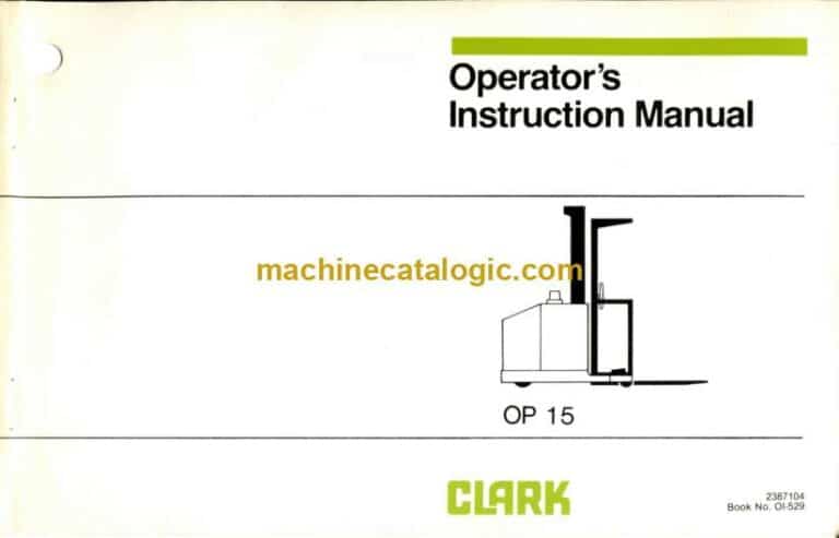 Clark OP15 Order Picker Operators Manual (OI-529)