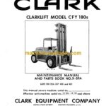 Clark Clarklift CFY180s Diesel Forklift Parts Manual (X59A)