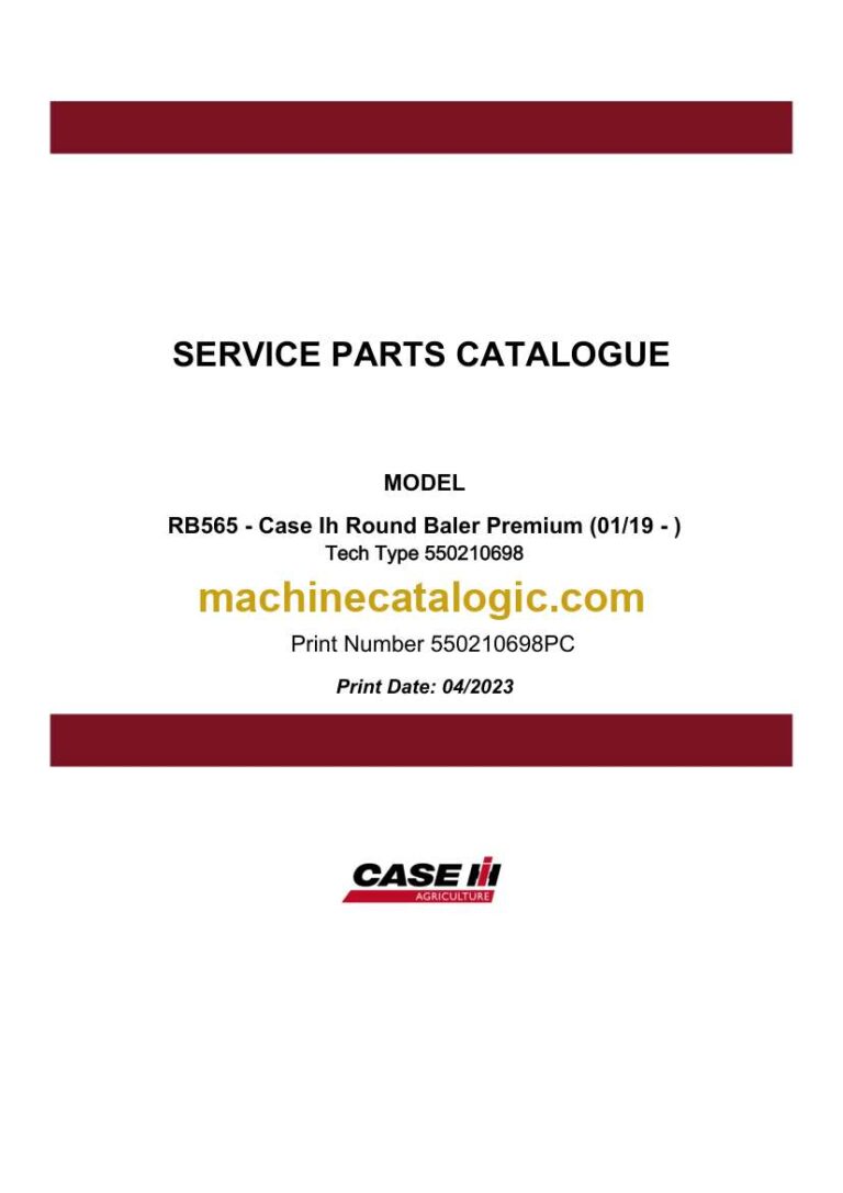 Case RB565 Round Baler Premium Service Parts Catalogue