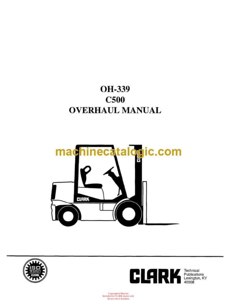 Clark C500 Forklift Overhaul Manual (OH339)