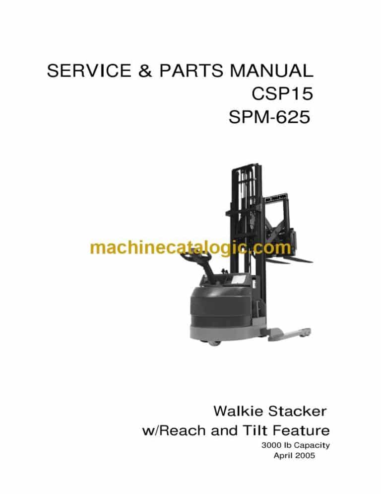 Clark CSP15 Walkie Stacker with Reach and Tilt Feature Service and Parts Manual (CSP_SPM625A1)