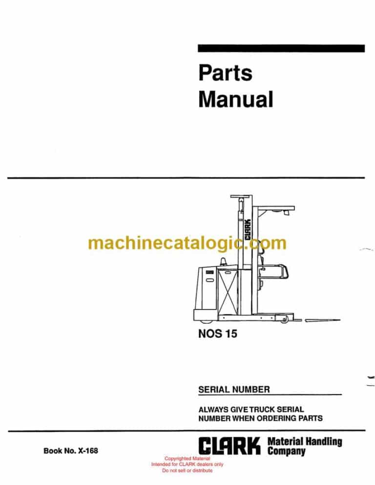 Clark NOS15 Reach Truck Parts Manual (X168)
