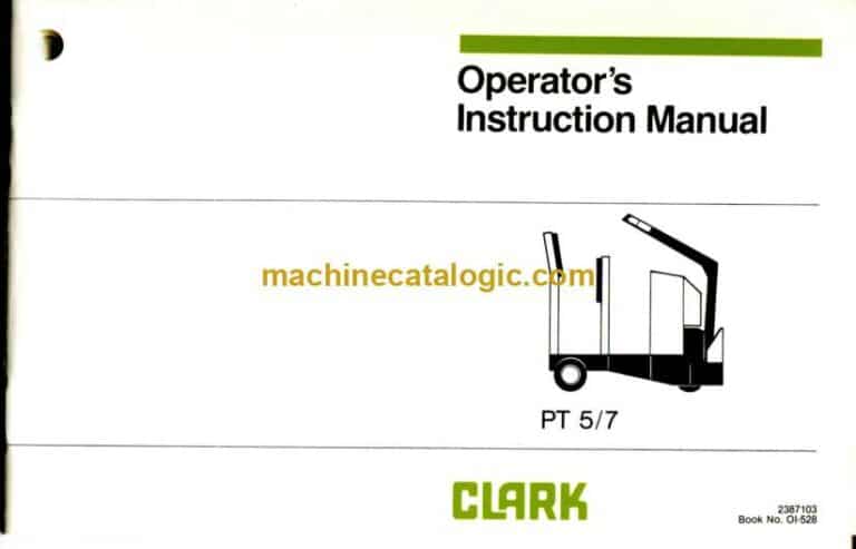 Clark PT5, PT7 Pallet Truck Operators Manual (OI-528)