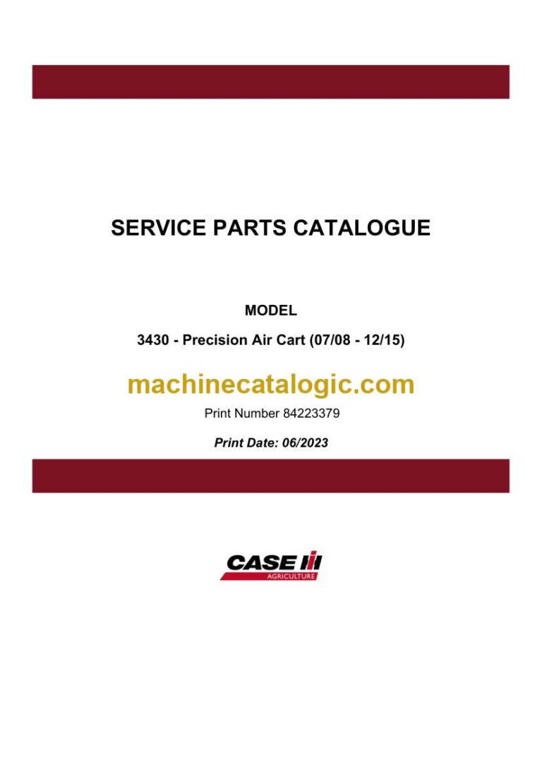 Case 3430 Precision Air Cart Service Parts Catalogue