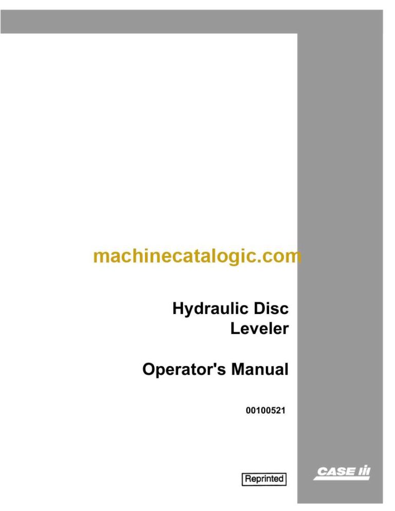 Case Hydraulic Disc Leveler Operator Manual