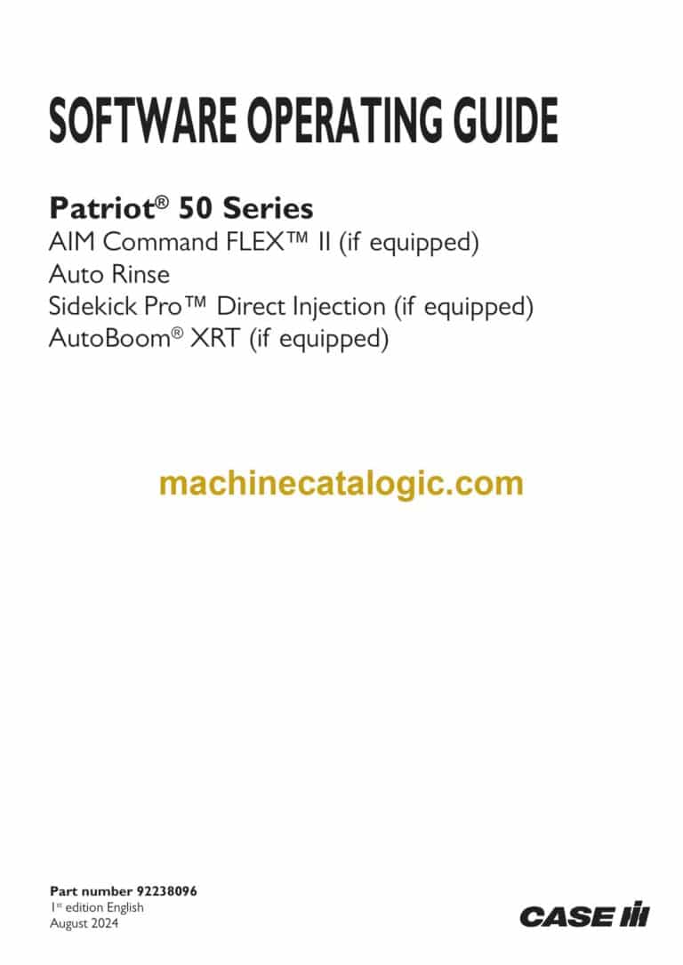 Case Patriot 50 Series Software Operating Guide