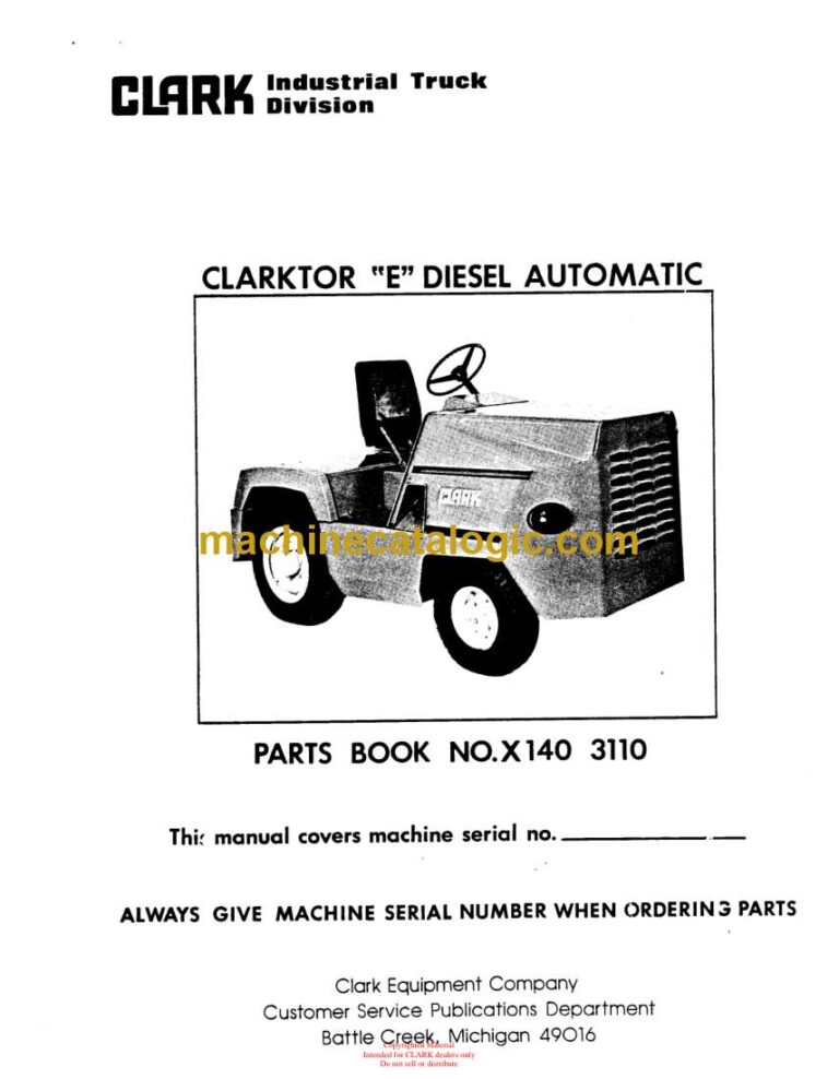 Clark Clarktor "E" Diesel Automatic Parts Manual (X140)