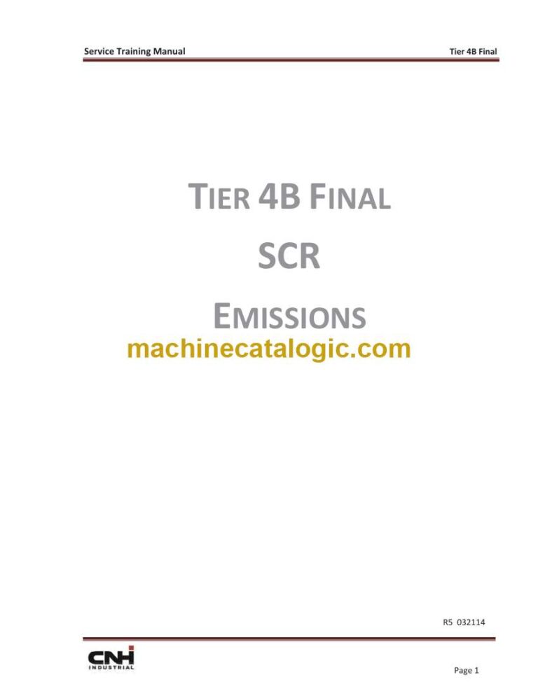 CNH Tier 4B Final SCR Emissions Service Training Manual