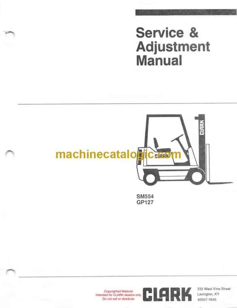 Clark GP127 Forklift Service Manual (SM554)