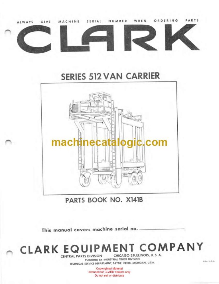 Clark Series 512 Van Carrier Parts Manual (X141B)