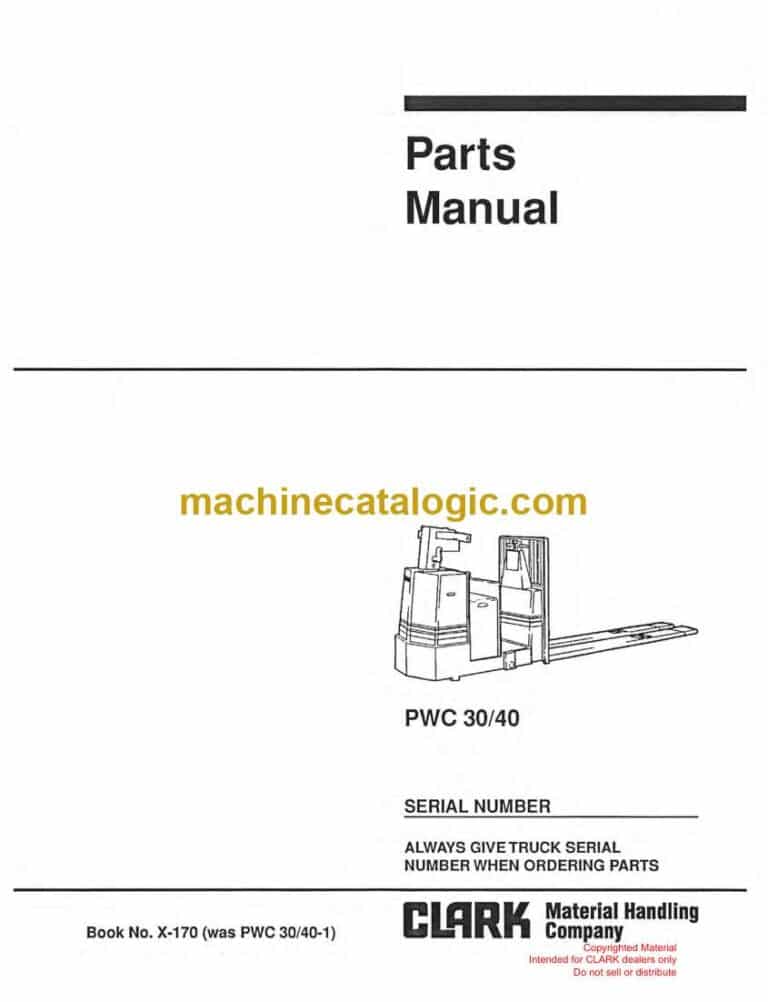 Clark PWC30, PWC40 Palletjack Parts Manual (X170)
