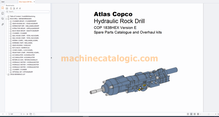 Atlas Copco Hydraulic Rock Drills Parts Catalogue Full PDF 2025