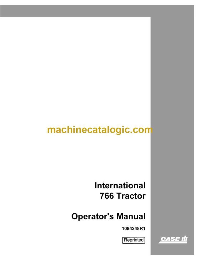 Case 766 Tractor International Operators Manual