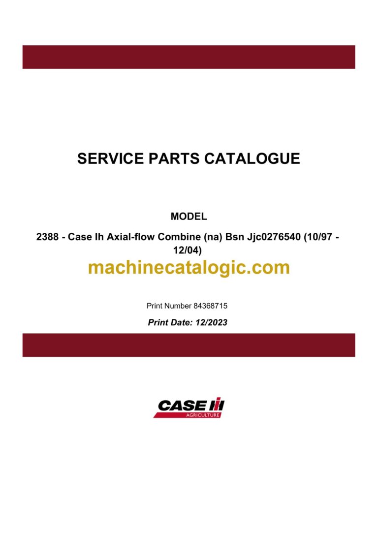 Case 2388 Axial-Flow NA Combine Service Parts Catalogue