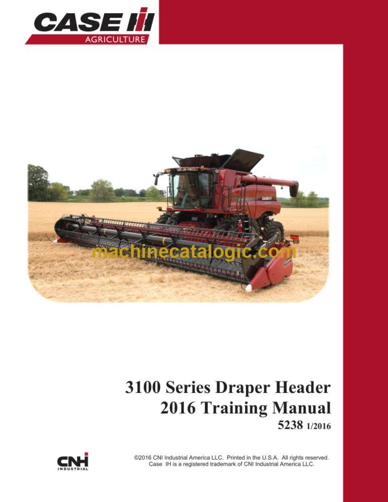Case 3100 Series Draper Header Service Training Manual