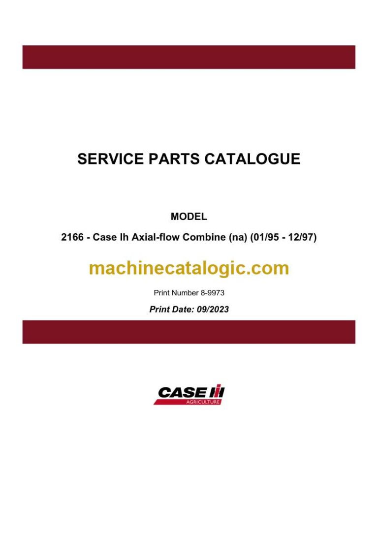 Case 2166 Axial-flow Combine Service Parts Catalogue