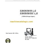 Clark S20, S25, S30, S35 L, G and S20, S25, S30, S32C L, G Ford 4G Ranger Engine Forklift Service Manual (SM1176)