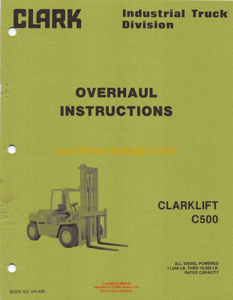 Clark Clarklift C500 Forklift Overhaul Instructions (OH429)