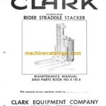 Clark Rider Straddle Stacker Parts Manual (X110A)