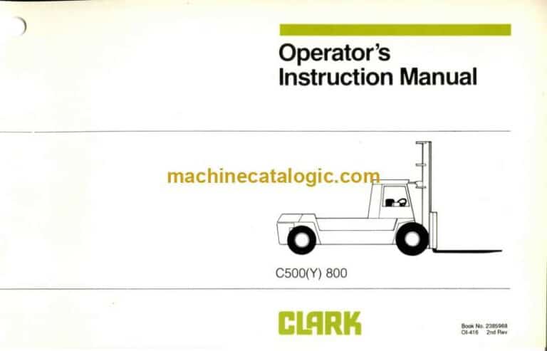 Clark C500Y-800 Forklift Operators Manual (OI-416)