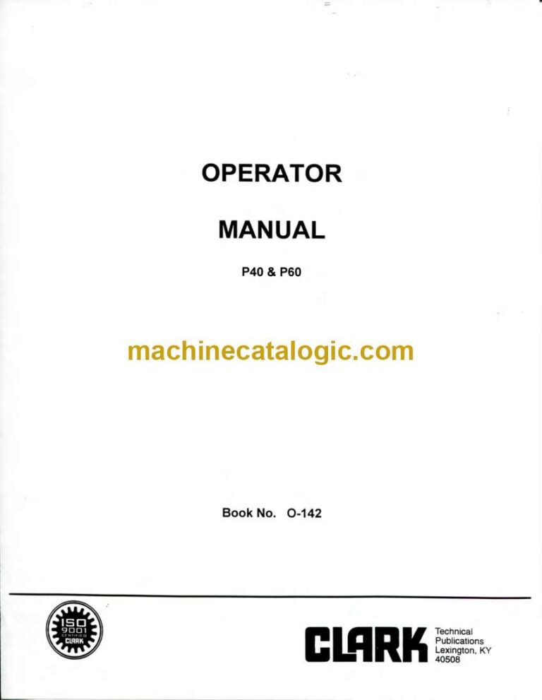 Clark P40, P60 Forklift Operators Manual (O-142)