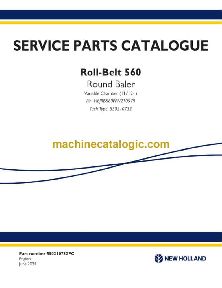 New Holland Roll-Belt 560 Round Baler Service Parts Catalogue