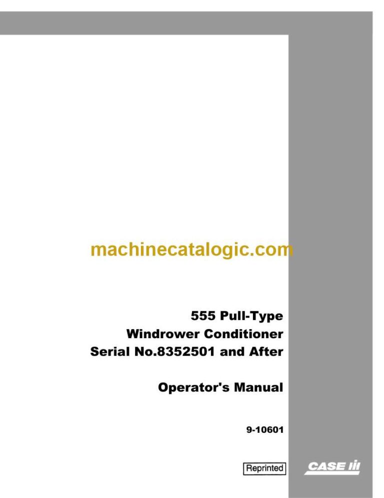 Case 555 Pull-Type Windrower Conditioner Operators Manual