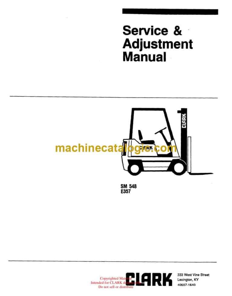 Clark E357 Forklift Service Manual (SM548)