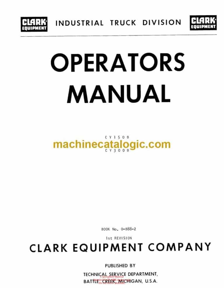 Clark CY150B, CY300B Operators Manual (O-B88-2)