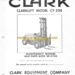Clark Clarklift CY200 Forklift Parts Manual (X78A)