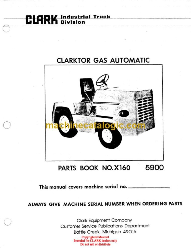 Clark Clarktor Gas Automatic Parts Manual (X160)