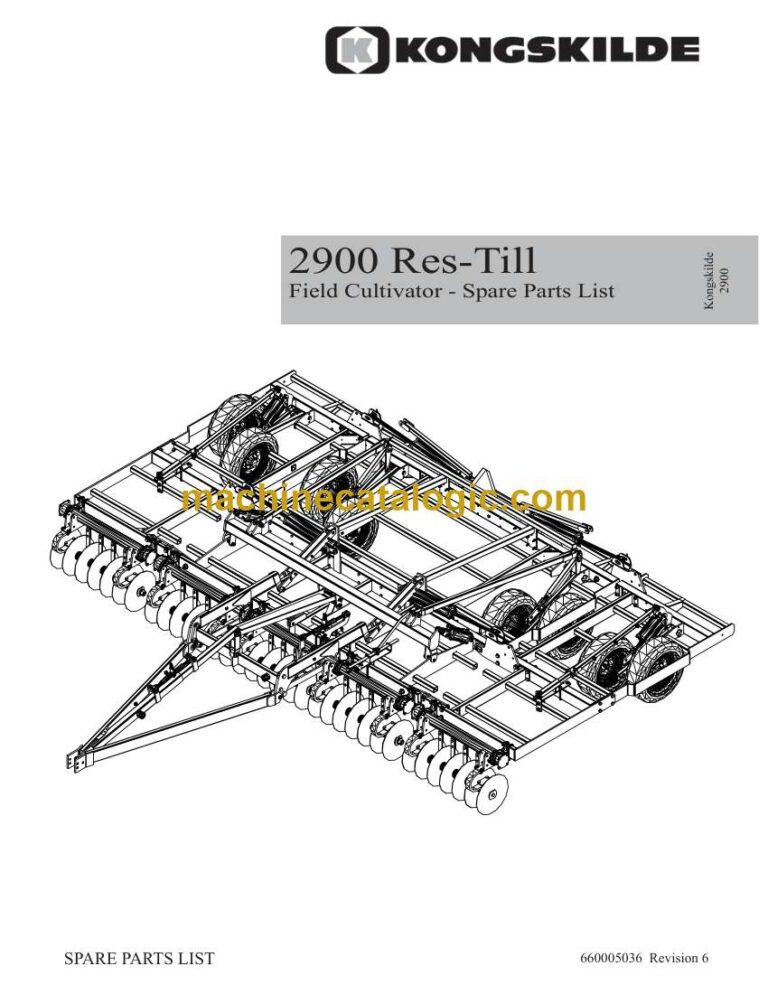 Kongskilde 2900 Res-Till Filed Cultivator Spare Part List