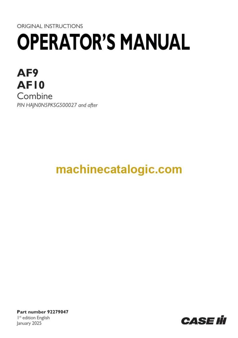 Case AF9, AF10 Combine Operators Manual