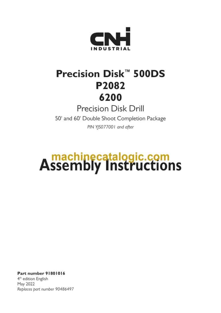 Case Precision Disk 500DS, P2082, 6200 Precision Disk Drill Assembly Instructions