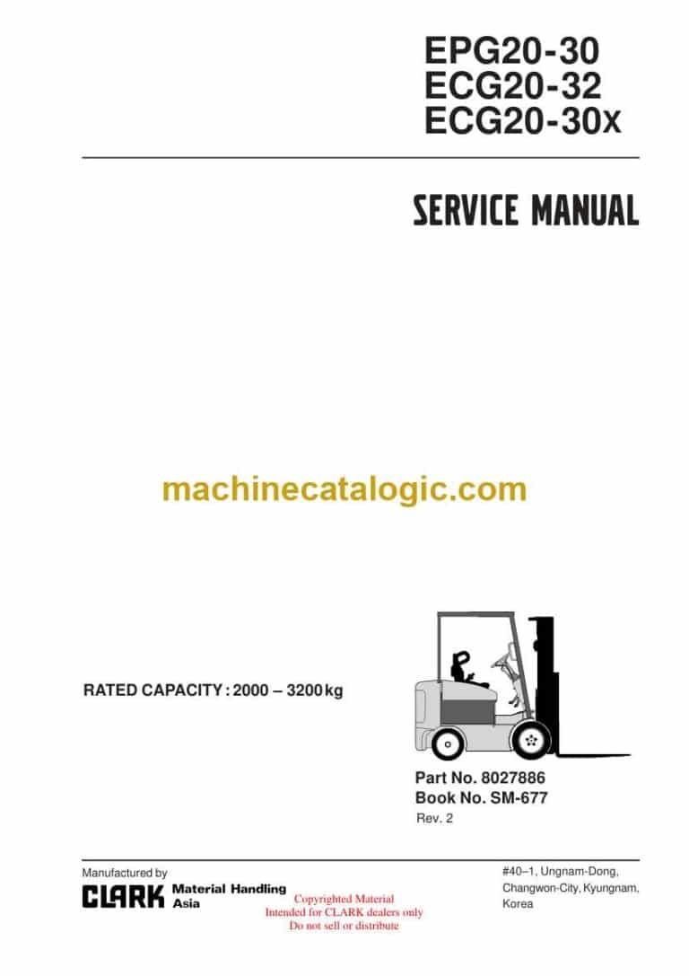 Clark EPG20-30, ECG20-32, ECG20-30x Forklift Service Manual (SM677)