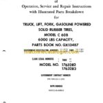 Clark Model C60B Truck, Lift, Fork, Gasoline Powered Solid Rubber Tires Parts Manual (GX134B7)