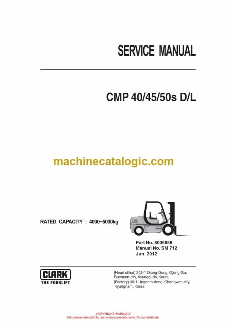 Clark CMP 40, 45, 50s D,L Forklift Service Manual (SM712)