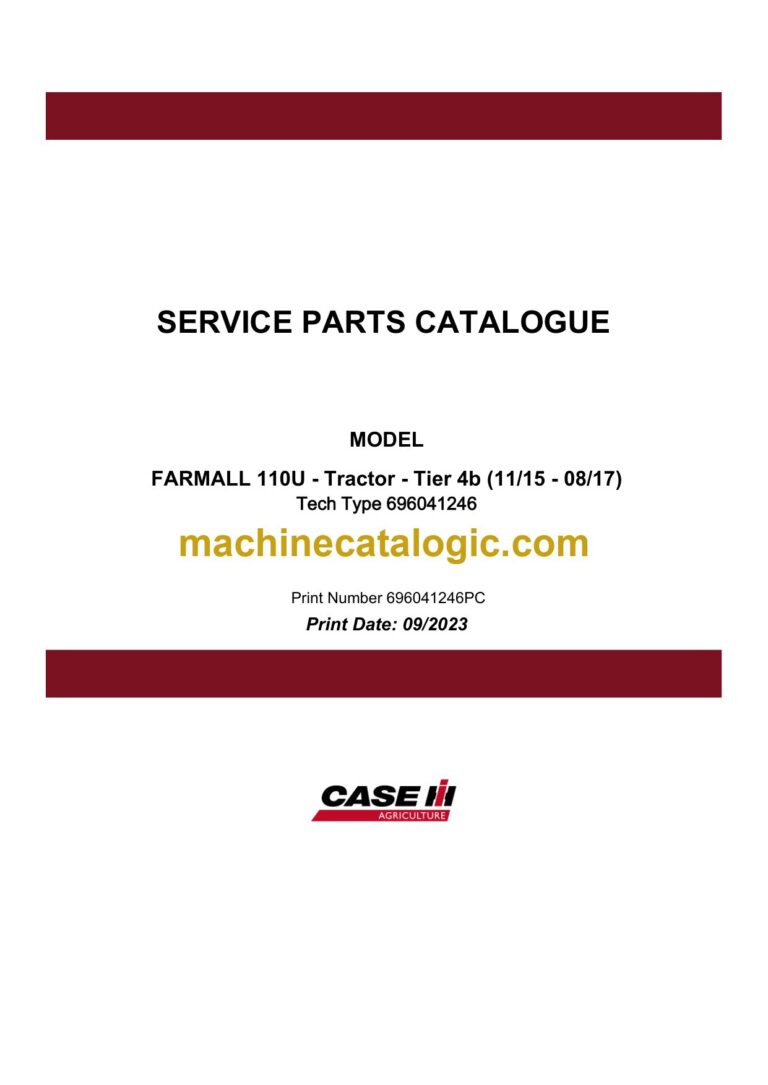 Case Farmall 110U Tier 4B Tractor Service Parts Catalogue